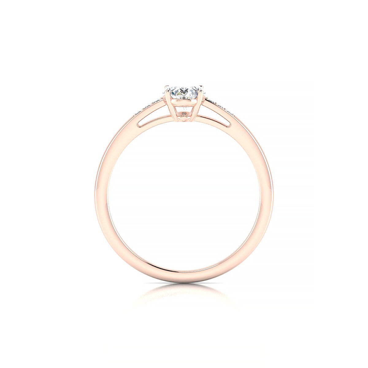 Exquisite | 18k Rose Gold 7 x 5 mm Oval Diamond Ring
