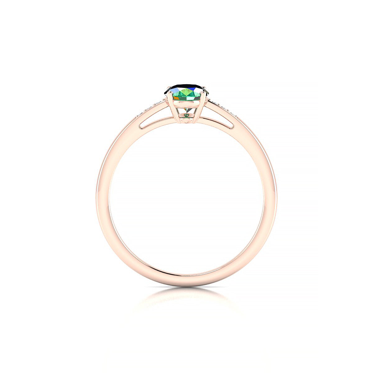 Exquisite | 18k Rose Gold 7 x 5 mm Oval Emerald Ring