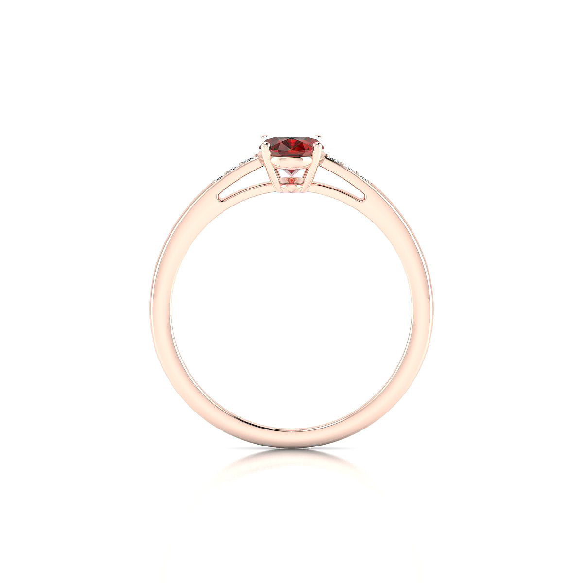 Exquisite | 18k Rose Gold 7 x 5 mm Oval Garnet Ring