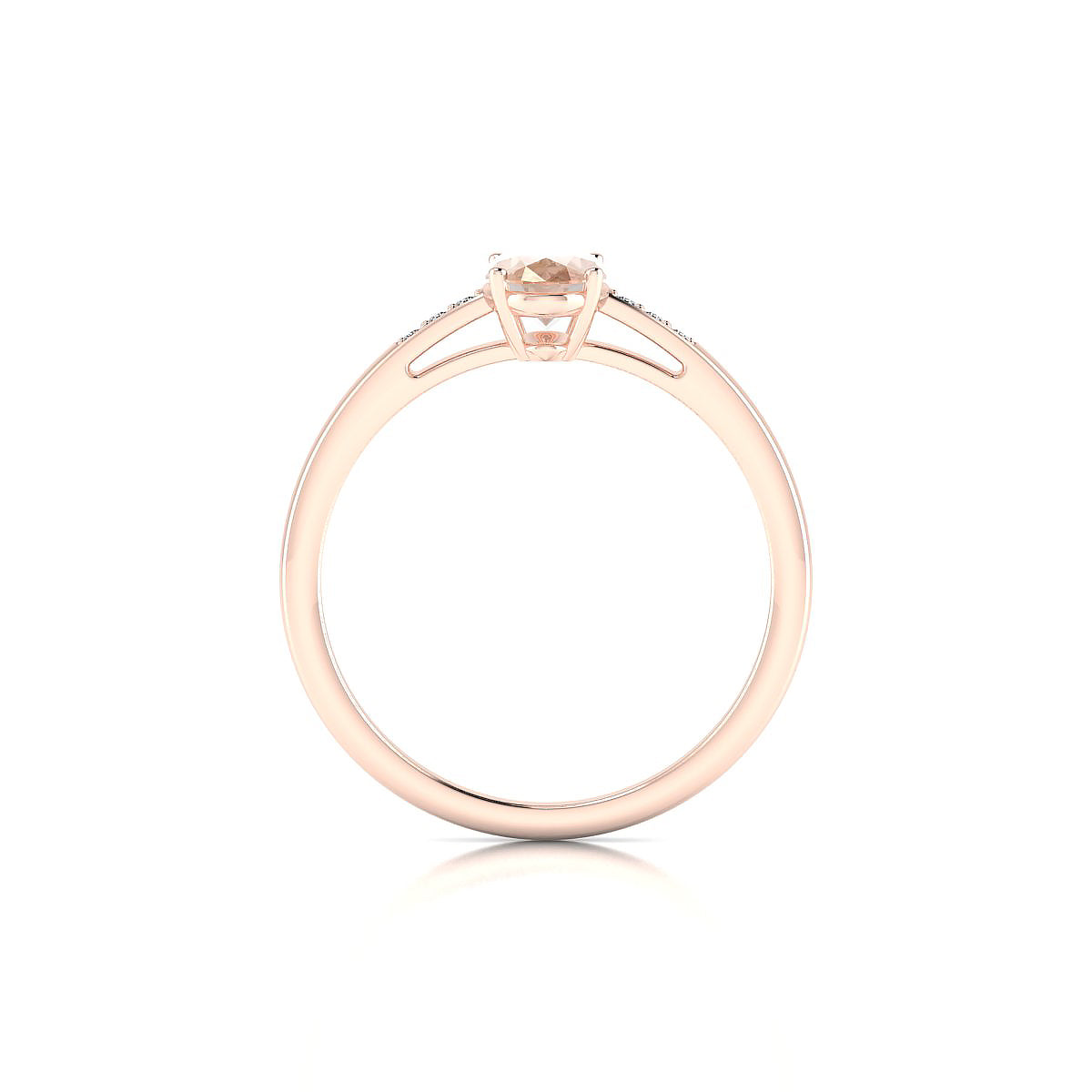 Exquisite | 18k Rose Gold 7 x 5 mm Oval Morganite Ring
