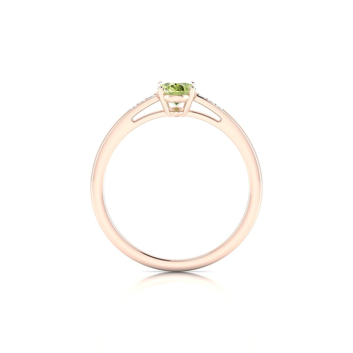 Exquisite | 18k Rose Gold 7 x 5 mm Oval Peridot Ring
