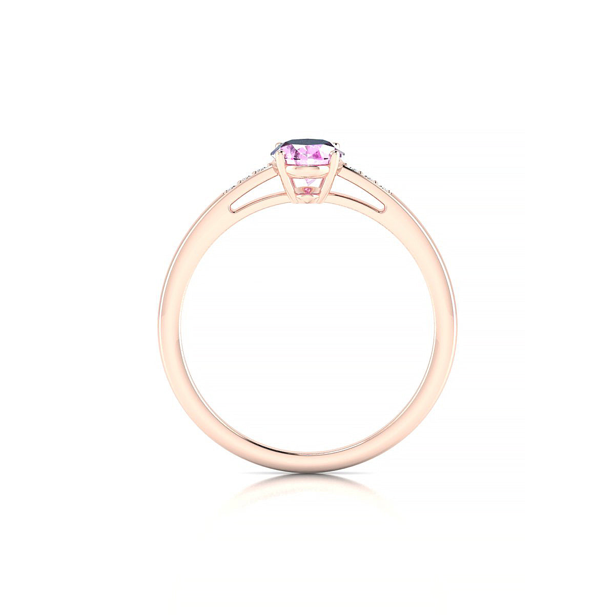 Exquisite | 18k Rose Gold 7 x 5 mm Oval Pink Sapphire Ring