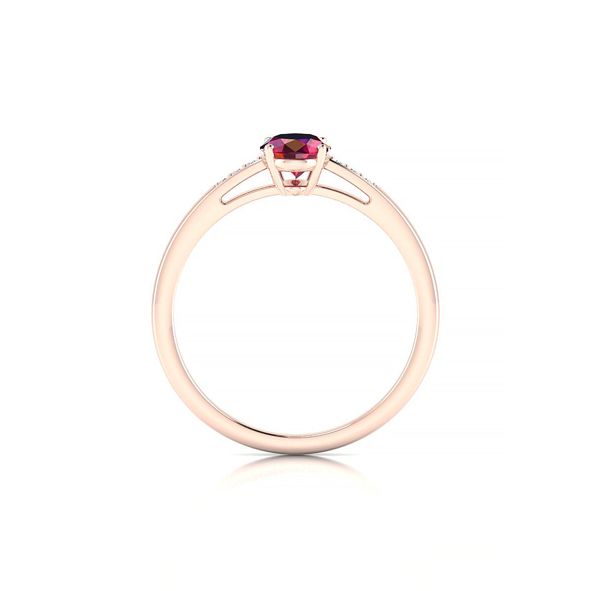 Exquisite | 18k Rose Gold 7 x 5 mm Oval Ruby Ring