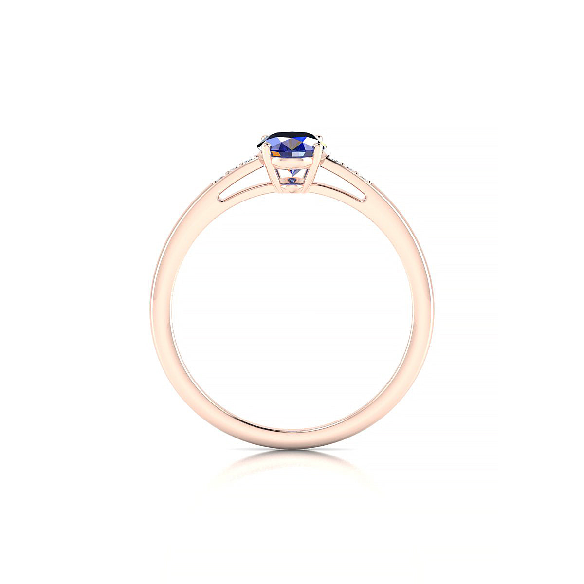 Exquisite | 18k Rose Gold 7 x 5 mm Oval Sapphire Ring