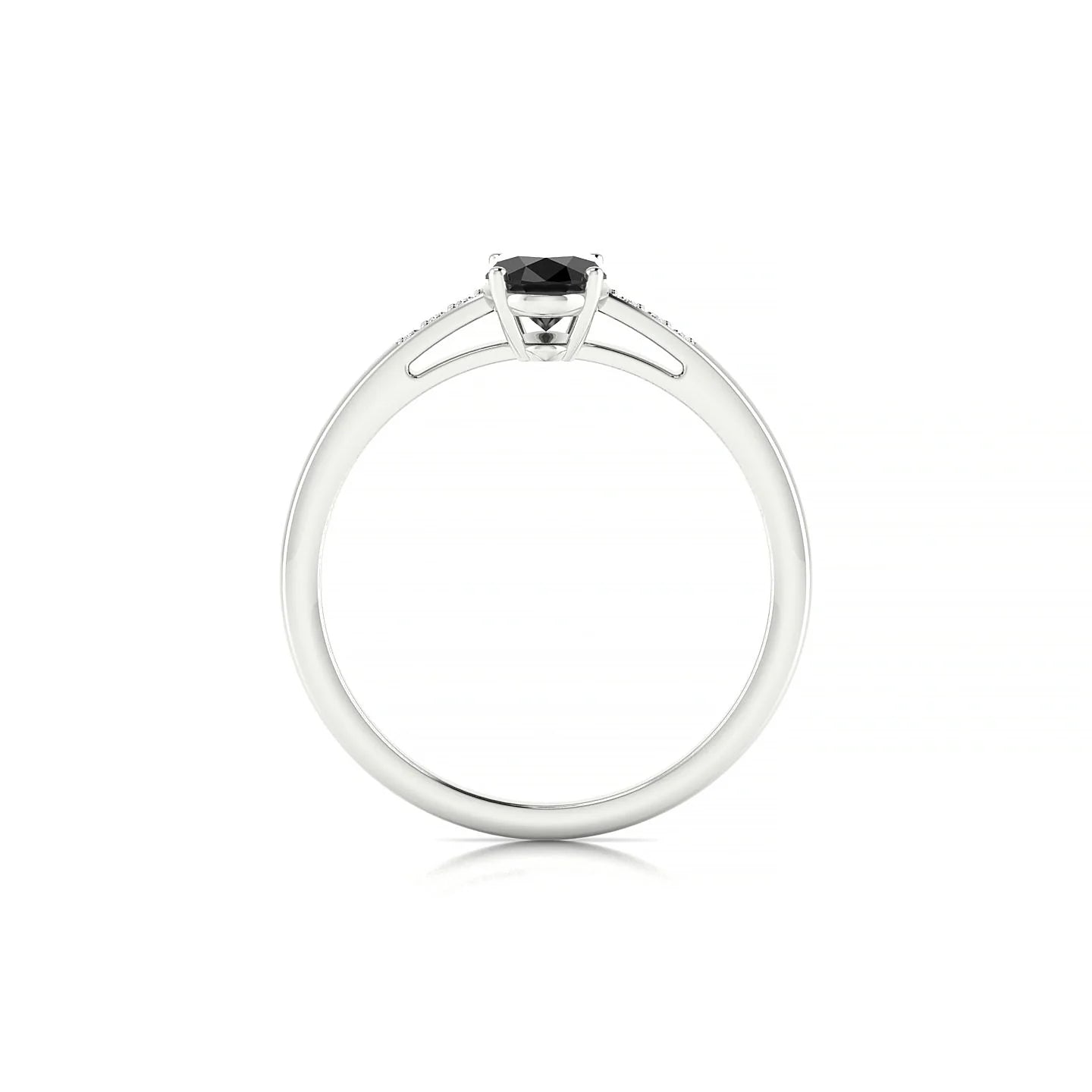 Exquisite | 18k White Gold 7 x 5 mm Oval Black Diamond Ring