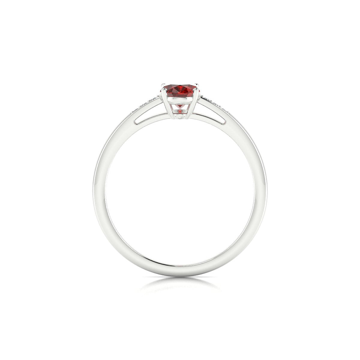 Exquisite | 18k White Gold 7 x 5 mm Oval Garnet Ring