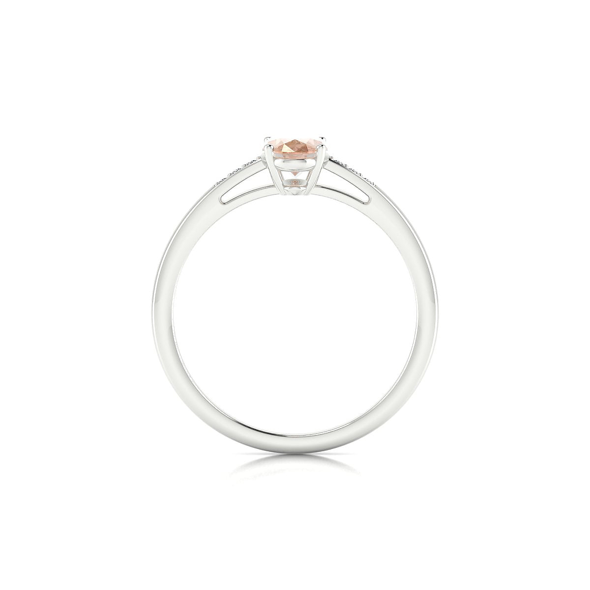 Exquisite | 18k White Gold 7 x 5 mm Oval Morganite Ring