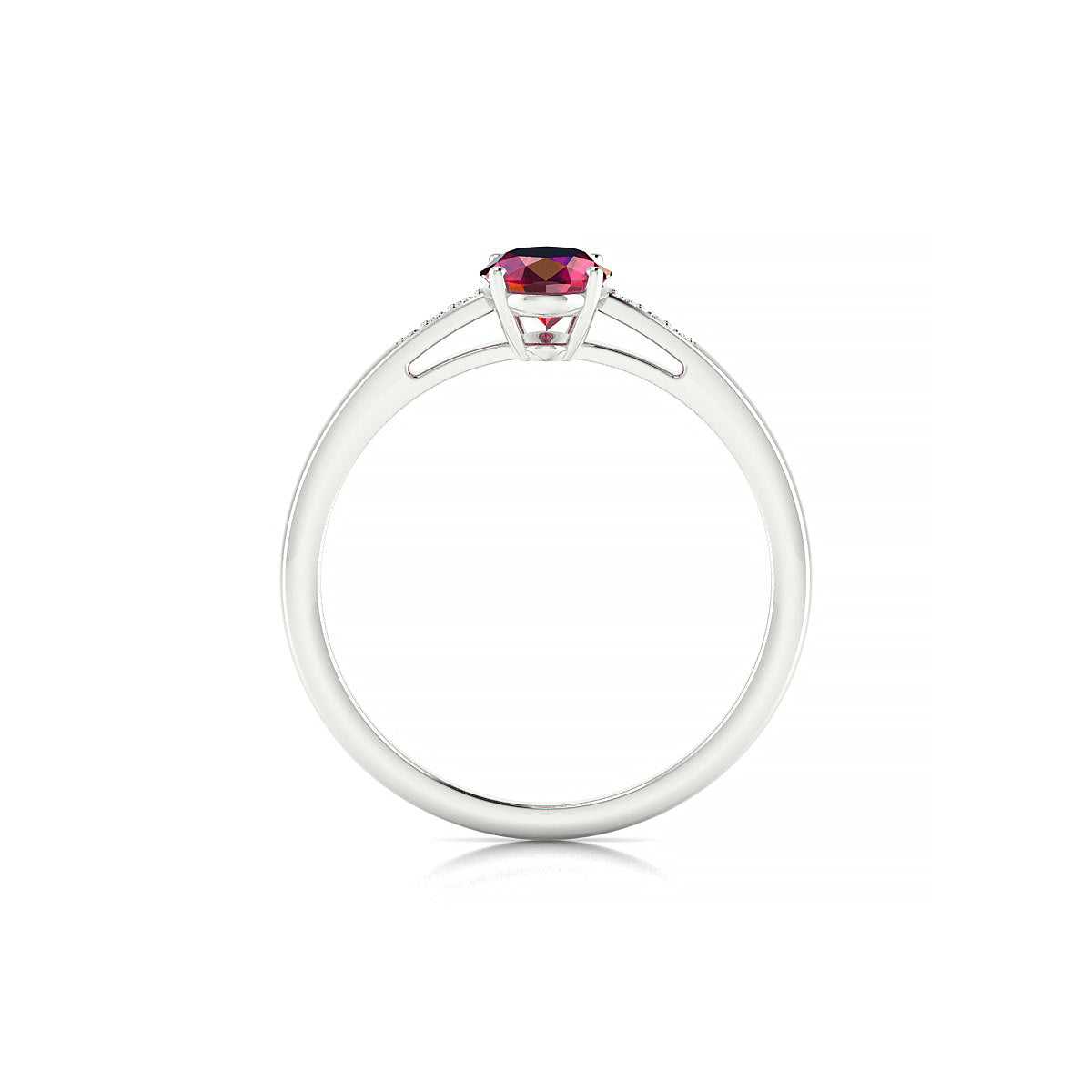 Exquisite | 18k White Gold 7 x 5 mm Oval Ruby Ring