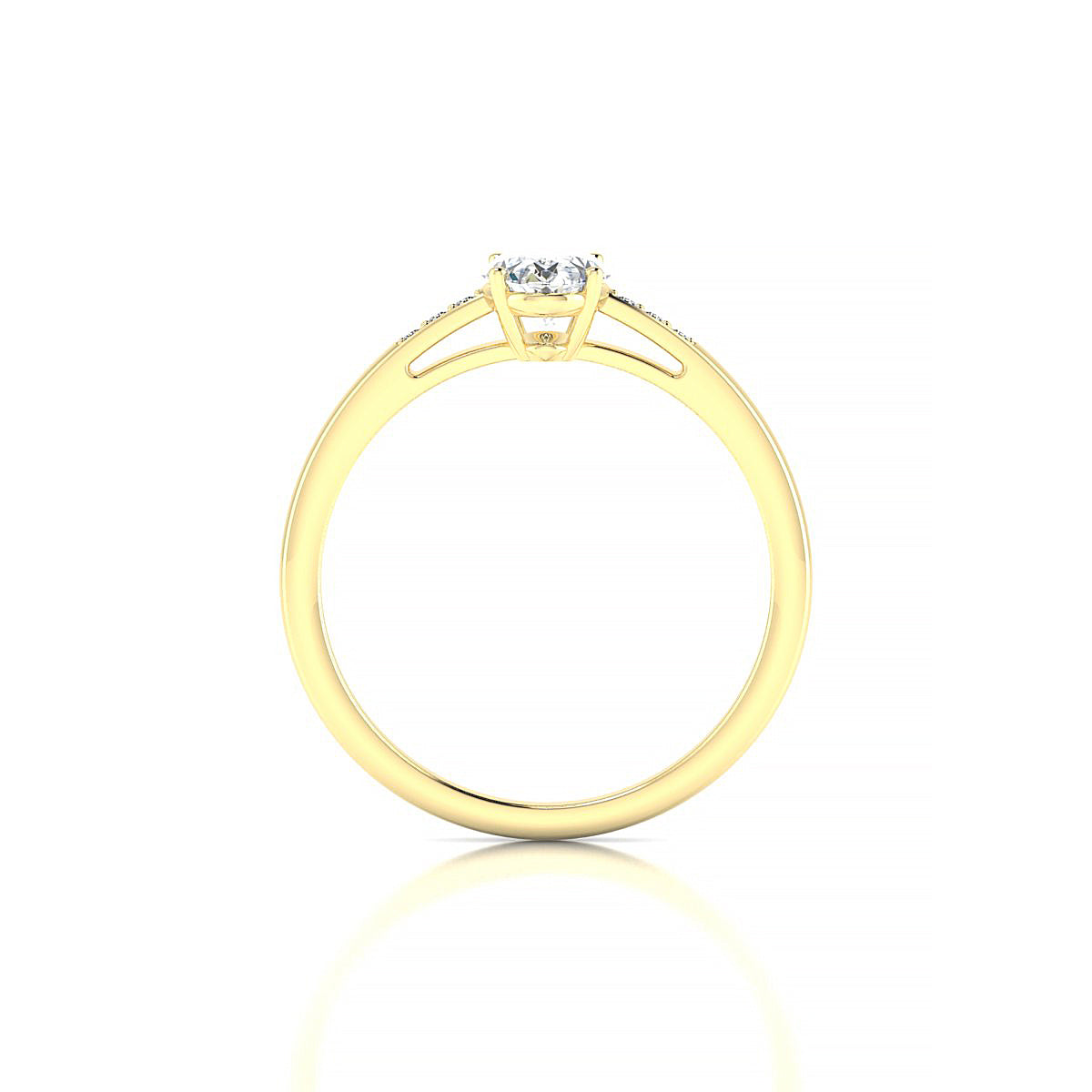 Exquisite | 18k Yellow Gold 7 x 5 mm Oval Diamond Ring