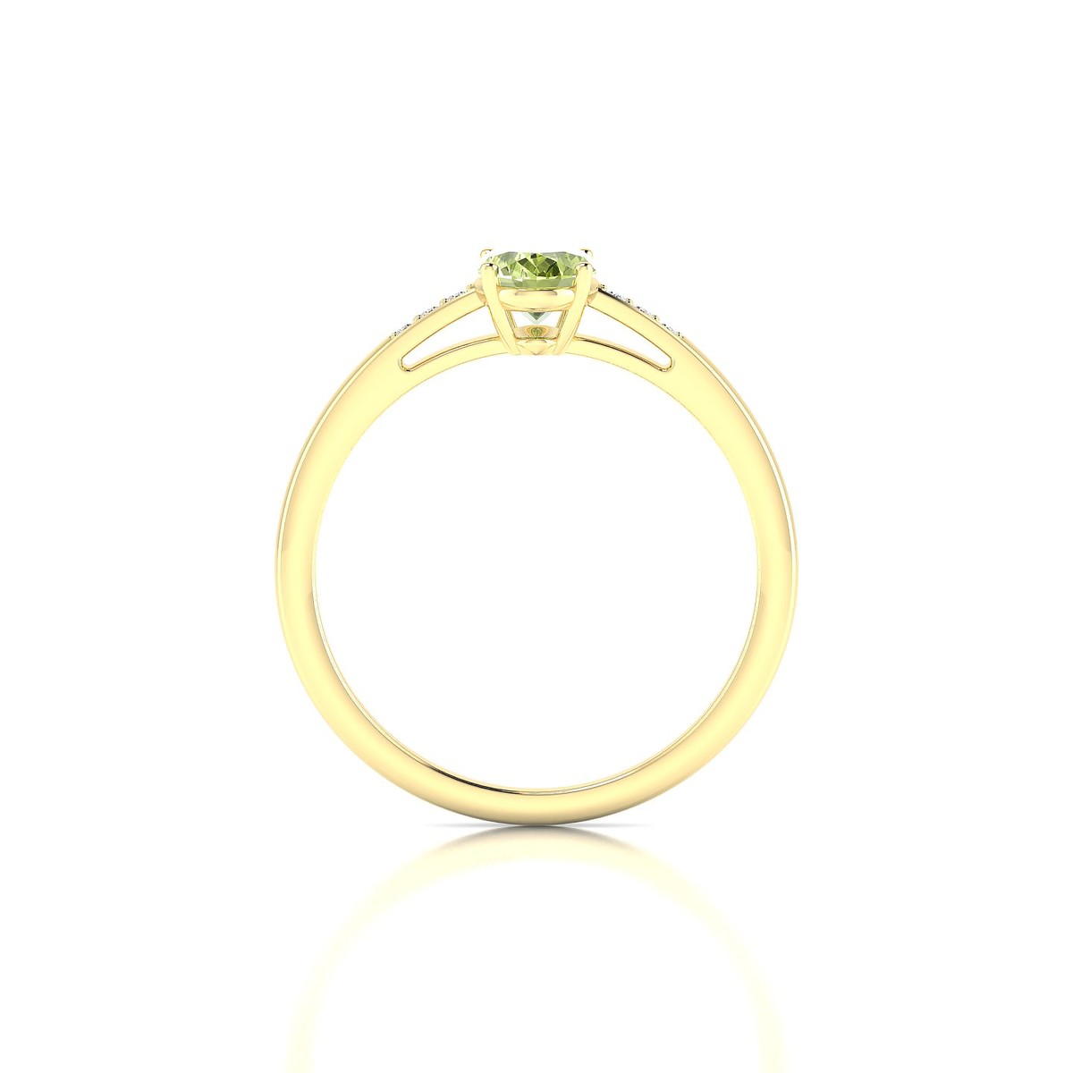 Exquisite | 18k Yellow Gold 7 x 5 mm Oval Peridot Ring