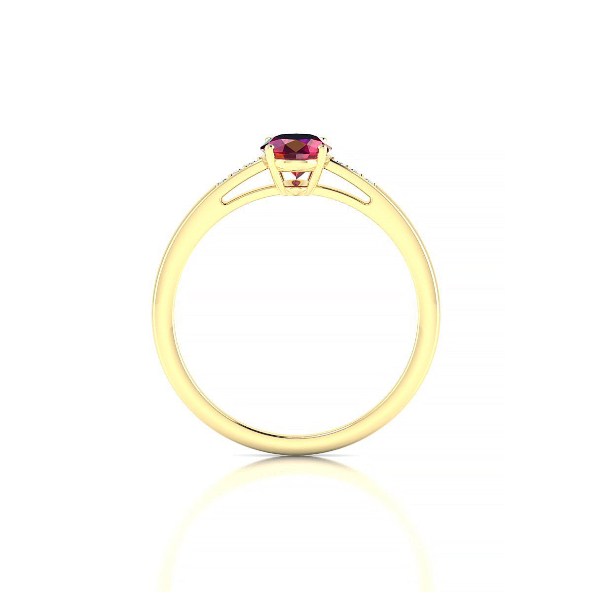 Exquisite | 18k Yellow Gold 7 x 5 mm Oval Ruby Ring