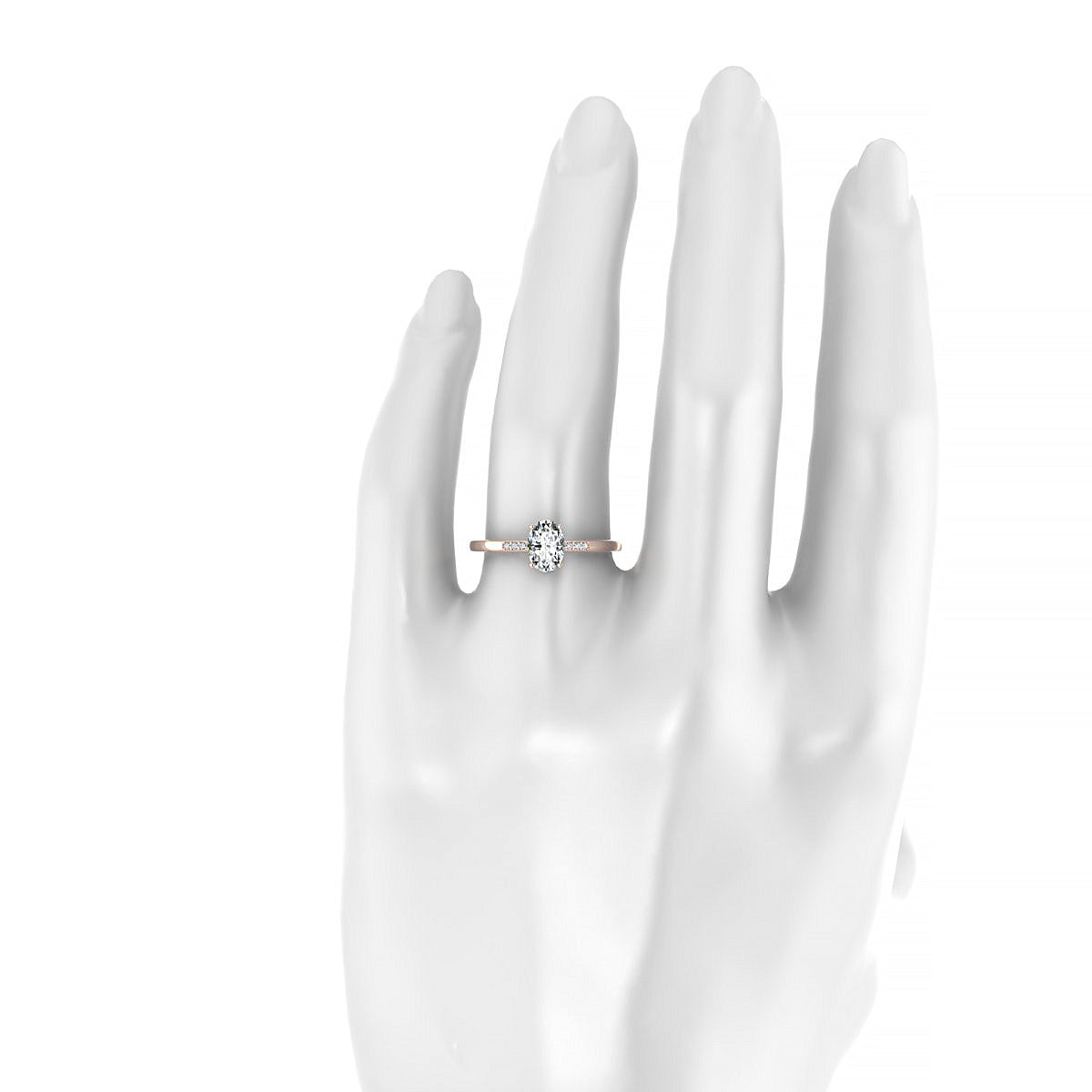Exquisite | 18k Rose Gold 7 x 5 mm Oval Diamond Ring