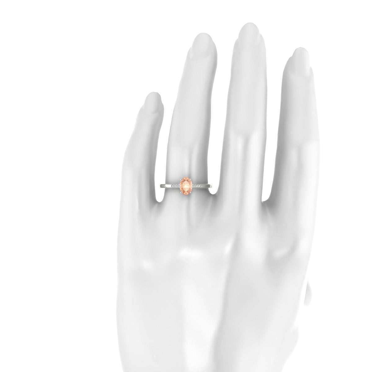 Exquisite | 18k White Gold 7 x 5 mm Oval Morganite Ring