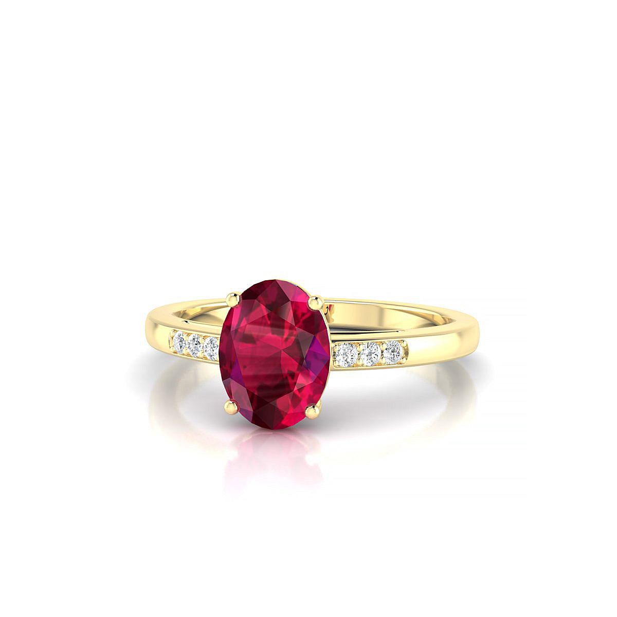 Exquisite | 18k Yellow Gold 8 x 6 mm Oval Ruby Ring
