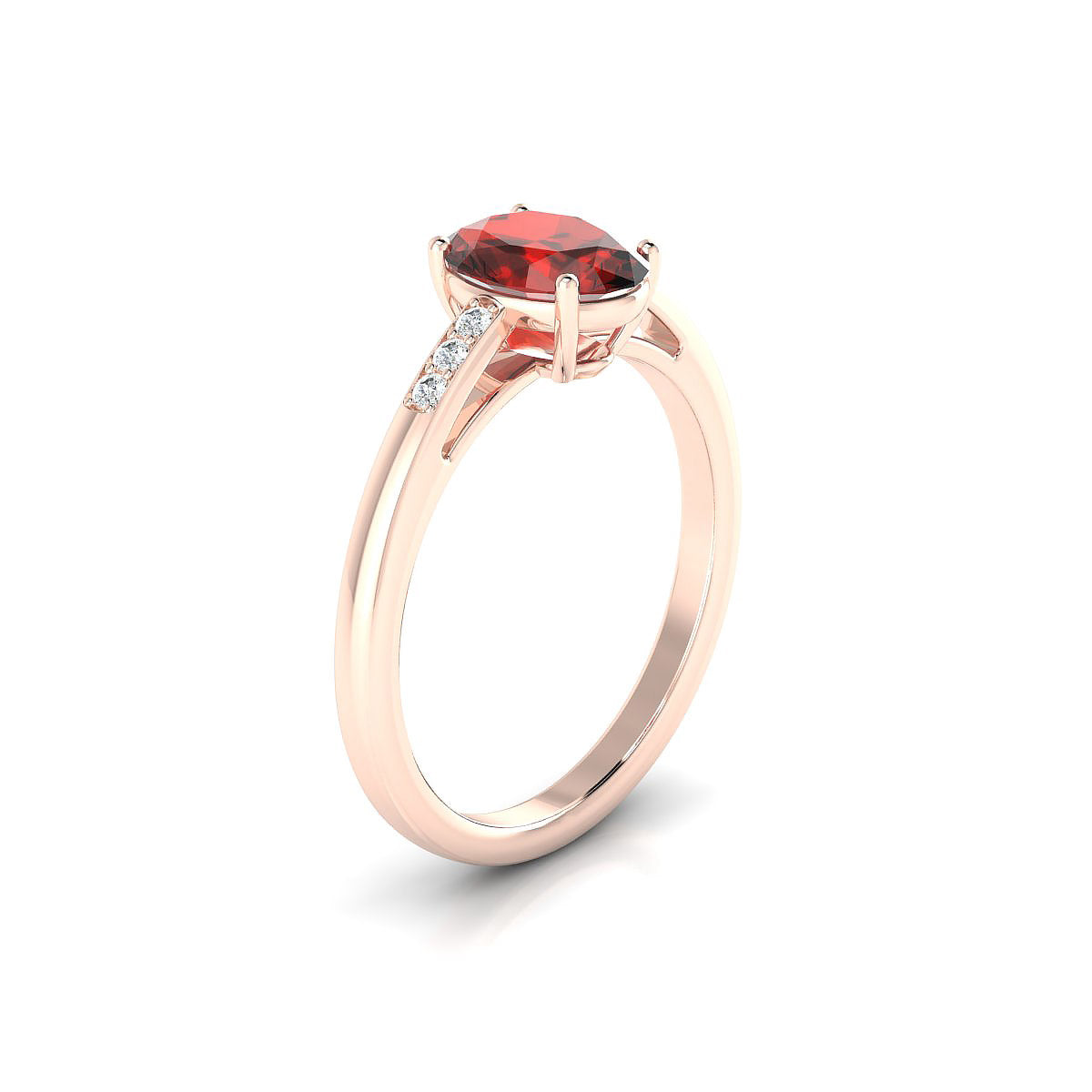 Exquisite | 18k Rose Gold 8 x 6 mm Oval Garnet Ring