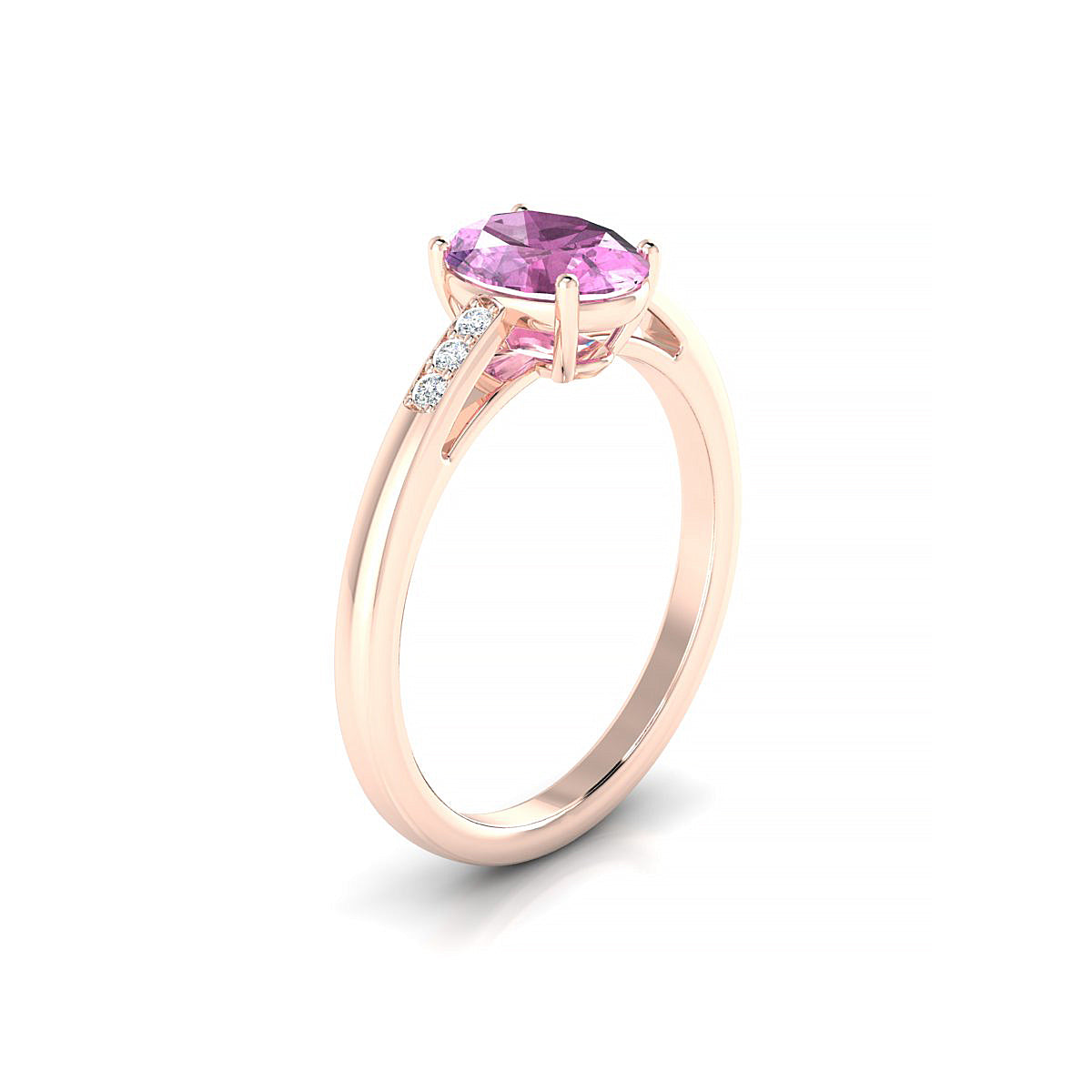 Exquisite | 18k Rose Gold 8 x 6 mm Oval Pink Sapphire Ring