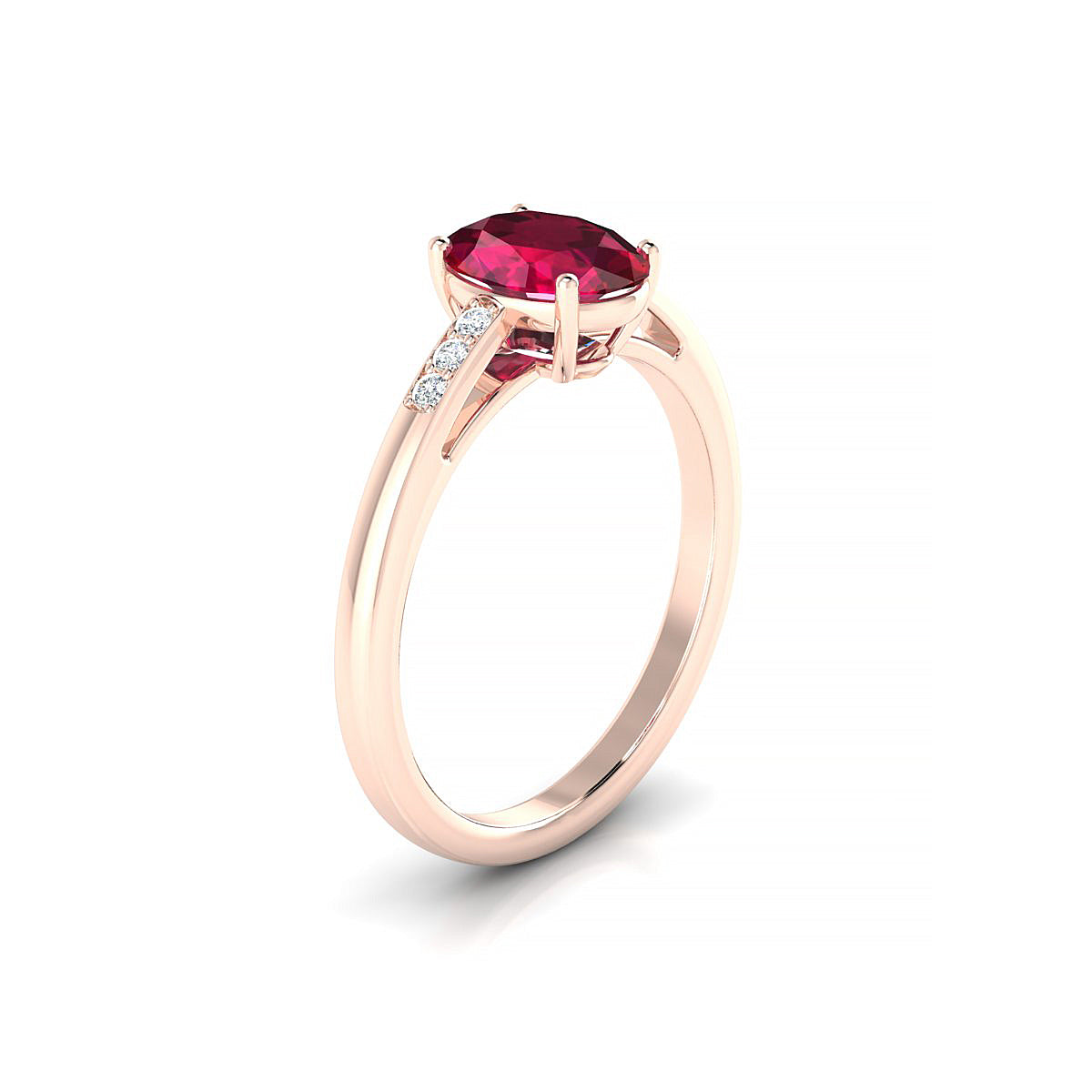 Exquisite | 18k Rose Gold 8 x 6 mm Oval Ruby Ring