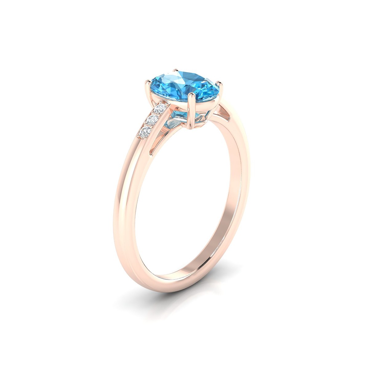 Exquisite | 18k Rose Gold 8 x 6 mm Oval Topaz Ring