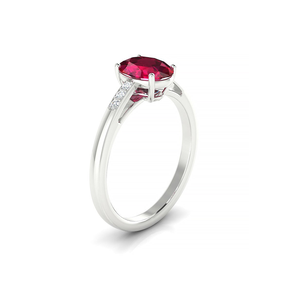 Exquisite | 18k White Gold 8 x 6 mm Oval Ruby Ring