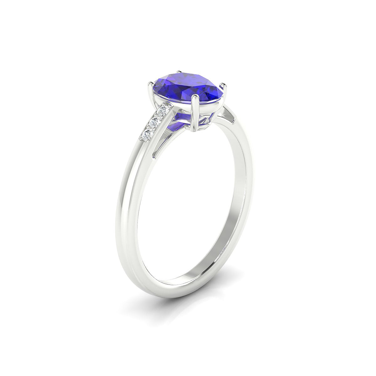 Exquisite | 18k White Gold 8 x 6 mm Oval Tanzanite Ring