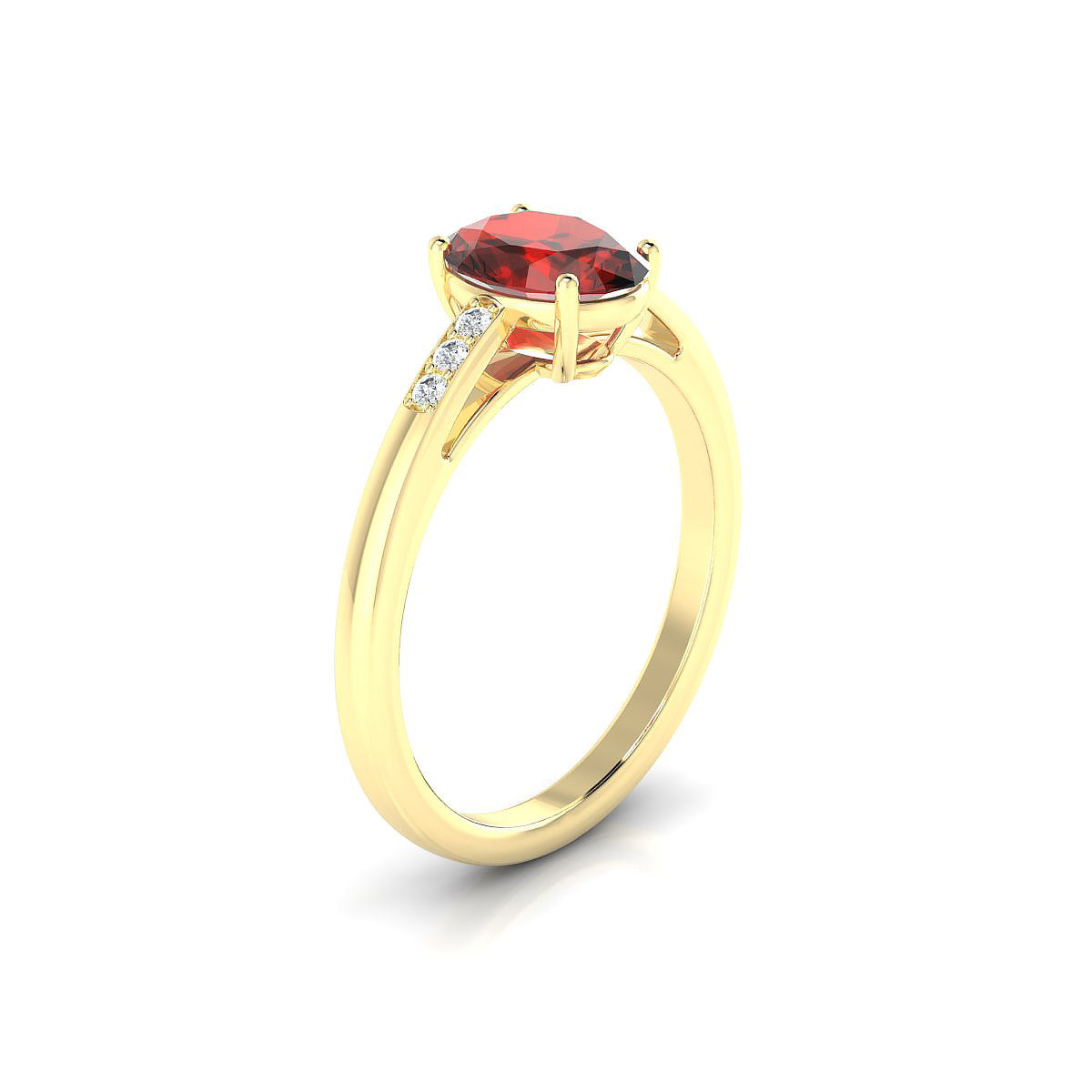 Exquisite | 18k Yellow Gold 8 x 6 mm Oval Garnet Ring