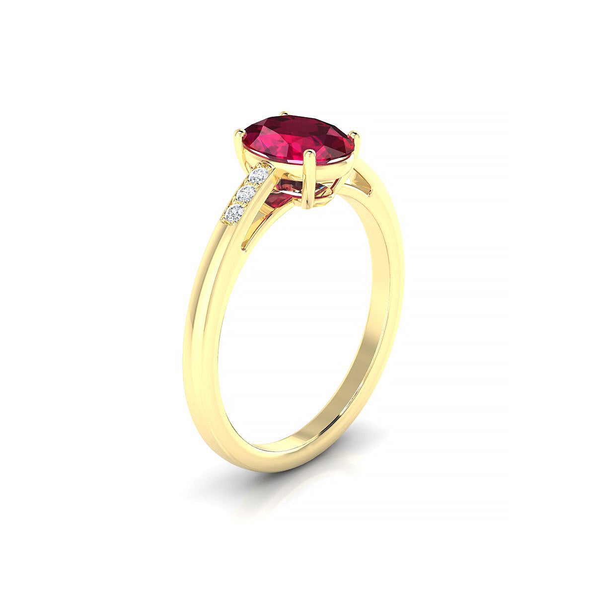 Exquisite | 18k Yellow Gold 8 x 6 mm Oval Ruby Ring