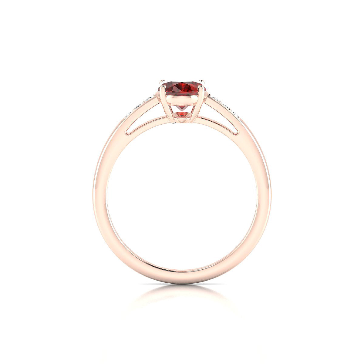 Exquisite | 18k Rose Gold 8 x 6 mm Oval Garnet Ring