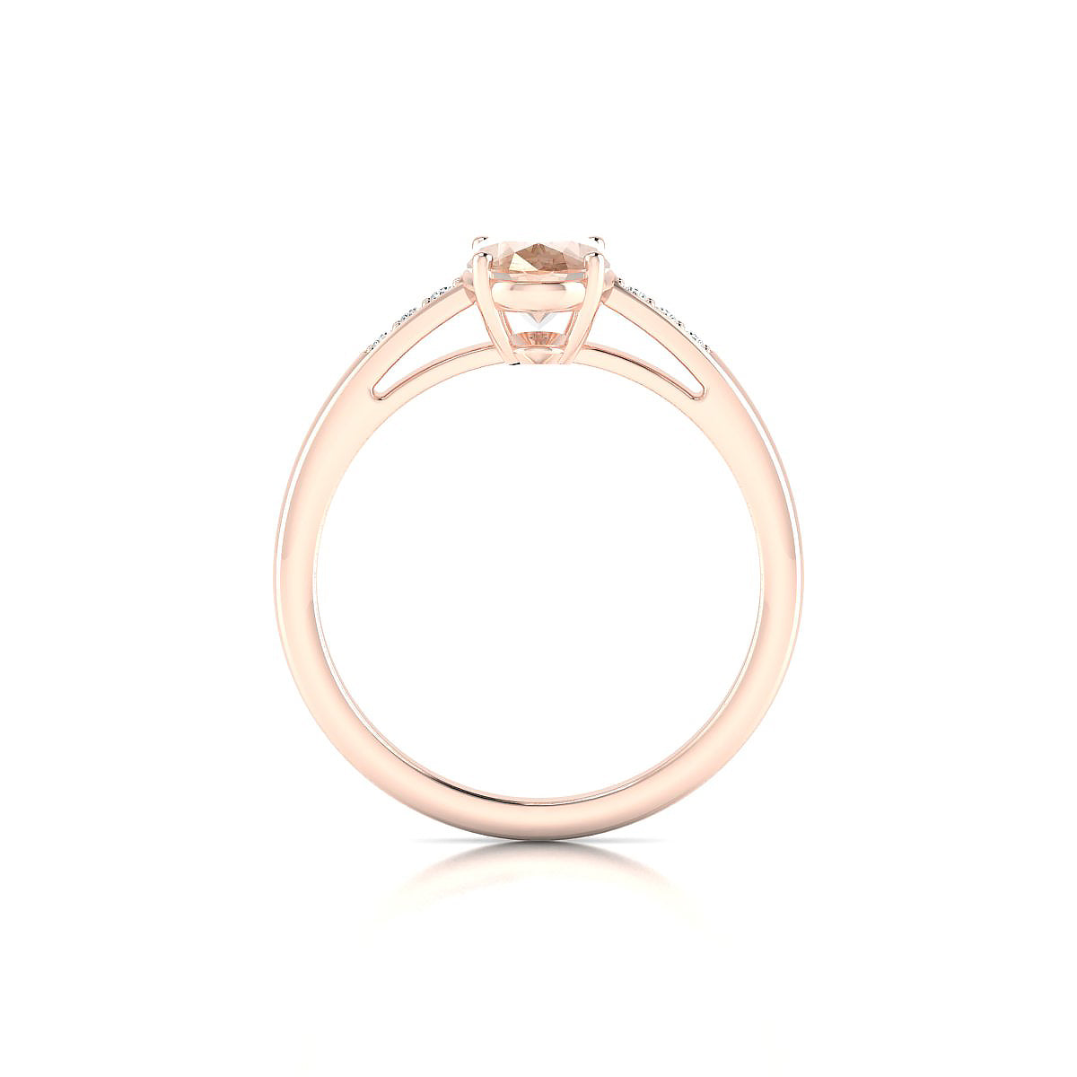 Exquisite | 18k Rose Gold 8 x 6 mm Oval Morganite Ring