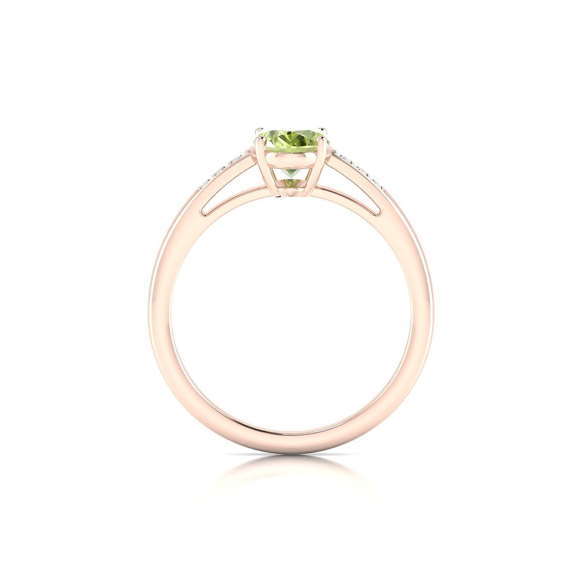 Exquisite | 18k Rose Gold 8 x 6 mm Oval Peridot Ring