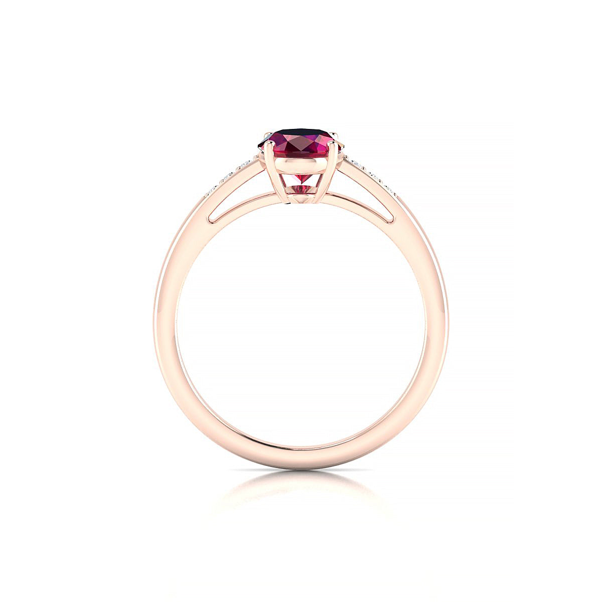 Exquisite | 18k Rose Gold 8 x 6 mm Oval Ruby Ring