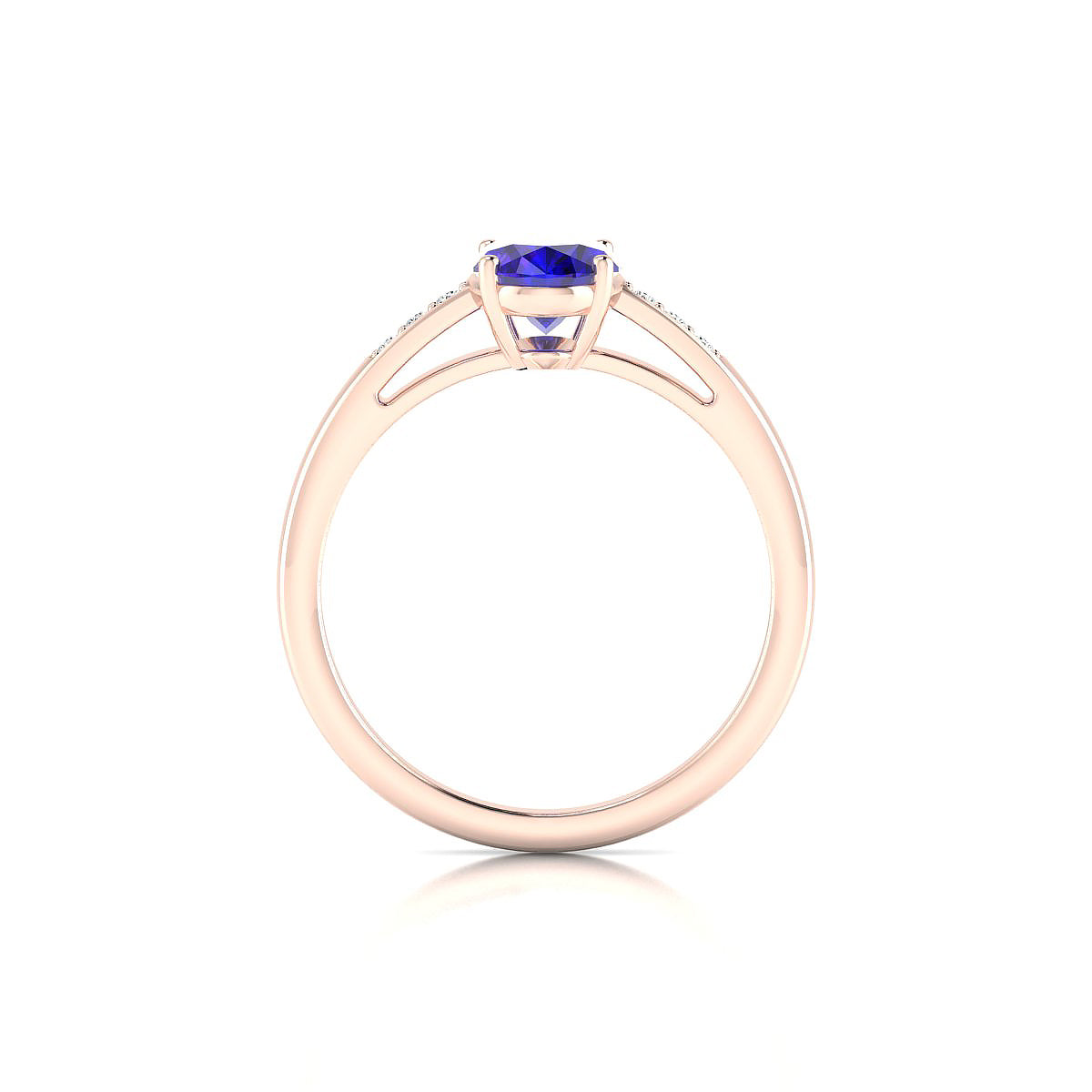 Exquisite | 18k Rose Gold 8 x 6 mm Oval Tanzanite Ring