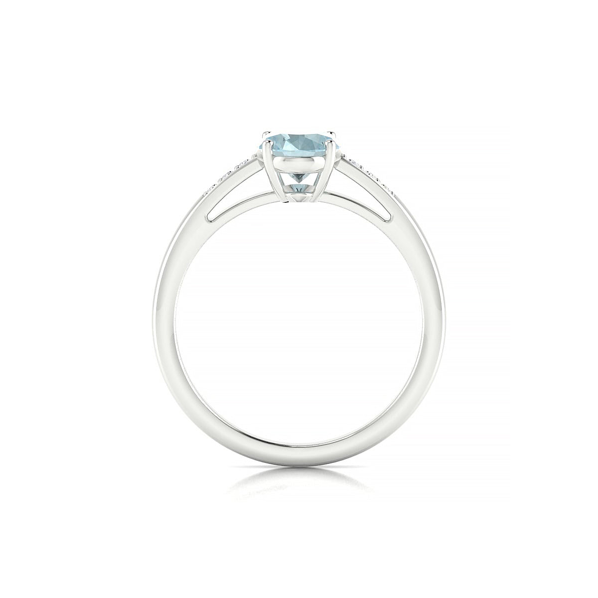 Exquisite | 18k White Gold 8 x 6 mm Oval Aquamarine Ring