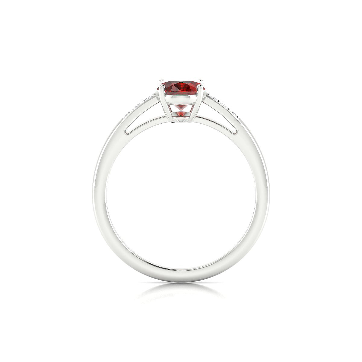 Exquisite | 18k White Gold 8 x 6 mm Oval Garnet Ring