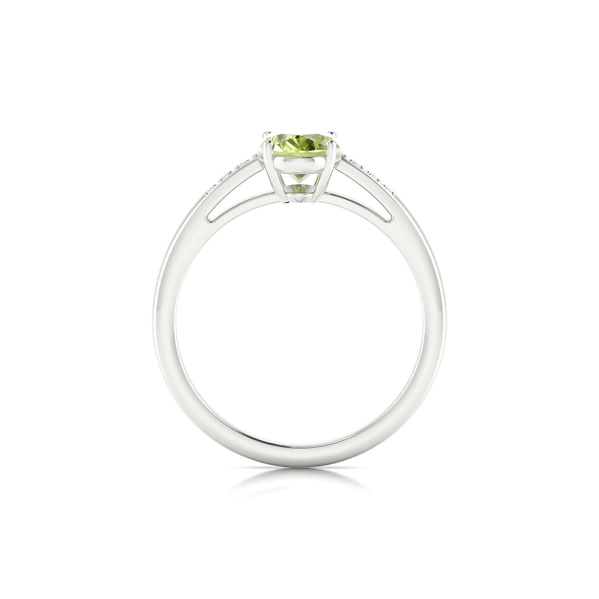 Exquisite | 18k White Gold 8 x 6 mm Oval Peridot Ring