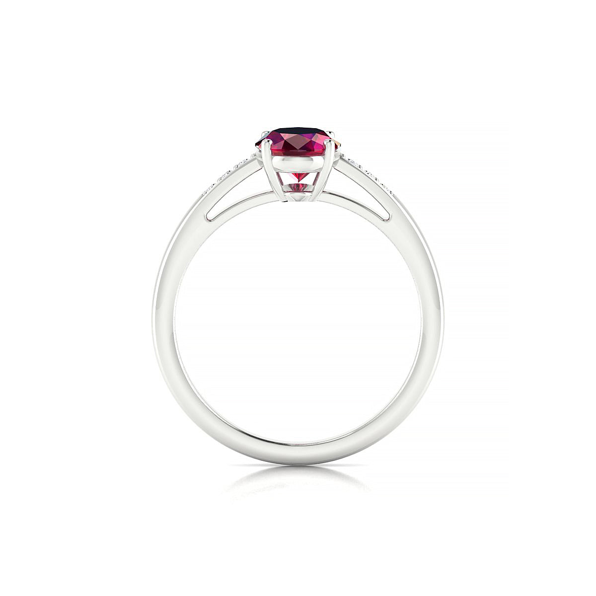 Exquisite | 18k White Gold 8 x 6 mm Oval Ruby Ring