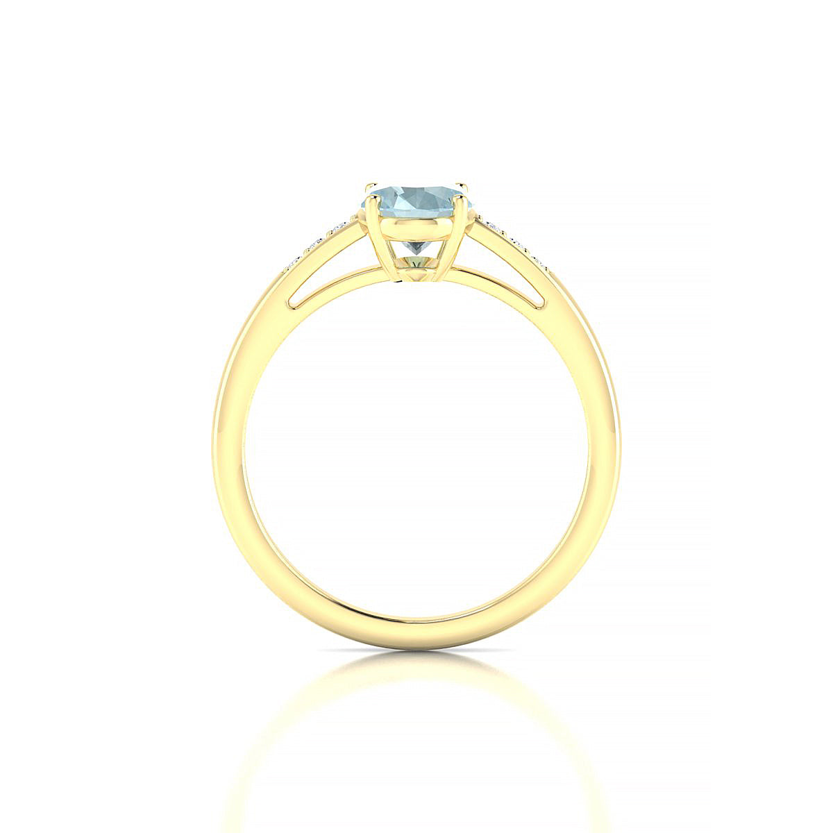 Exquisite | 18k Yellow Gold 8 x 6 mm Oval Aquamarine Ring