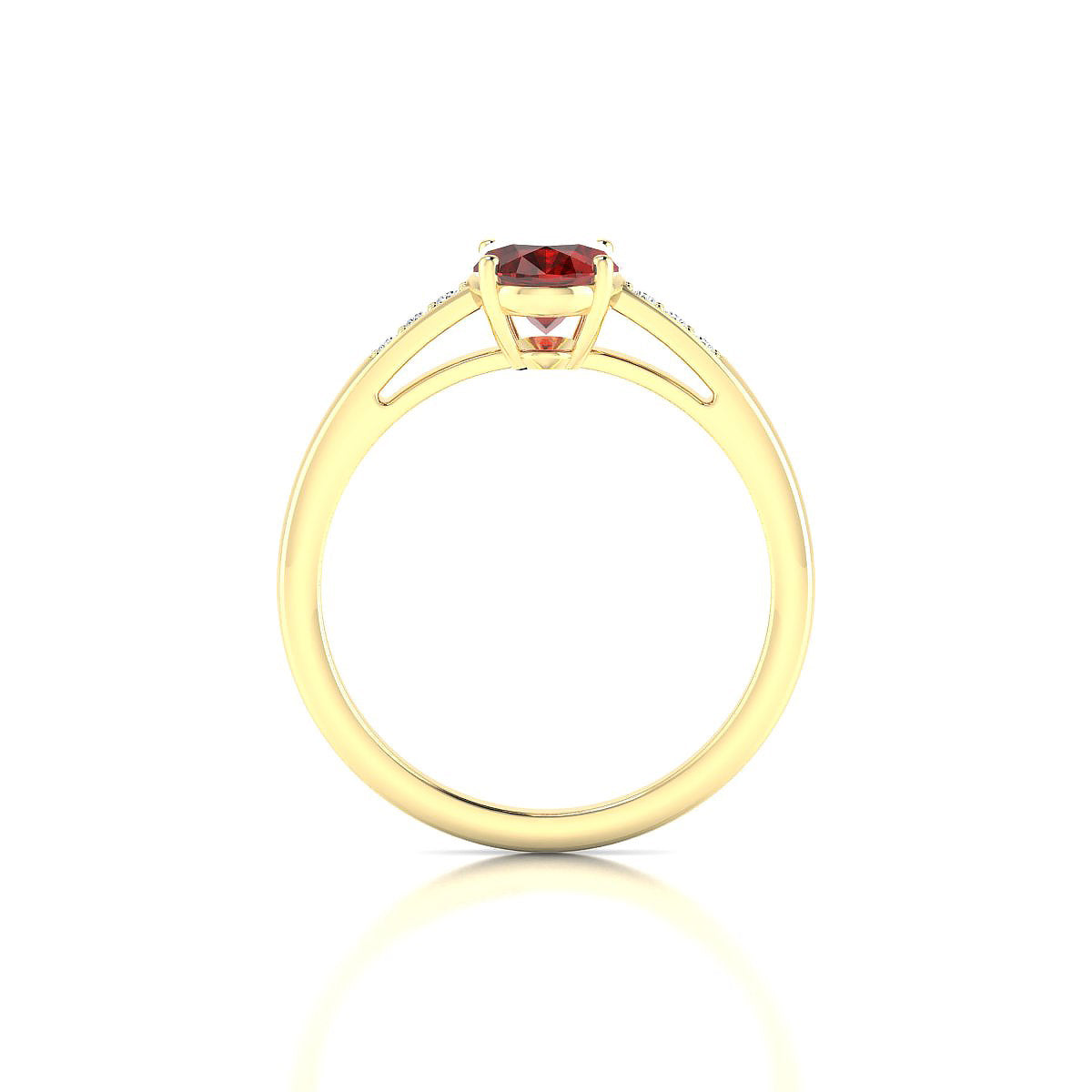 Exquisite | 18k Yellow Gold 8 x 6 mm Oval Garnet Ring