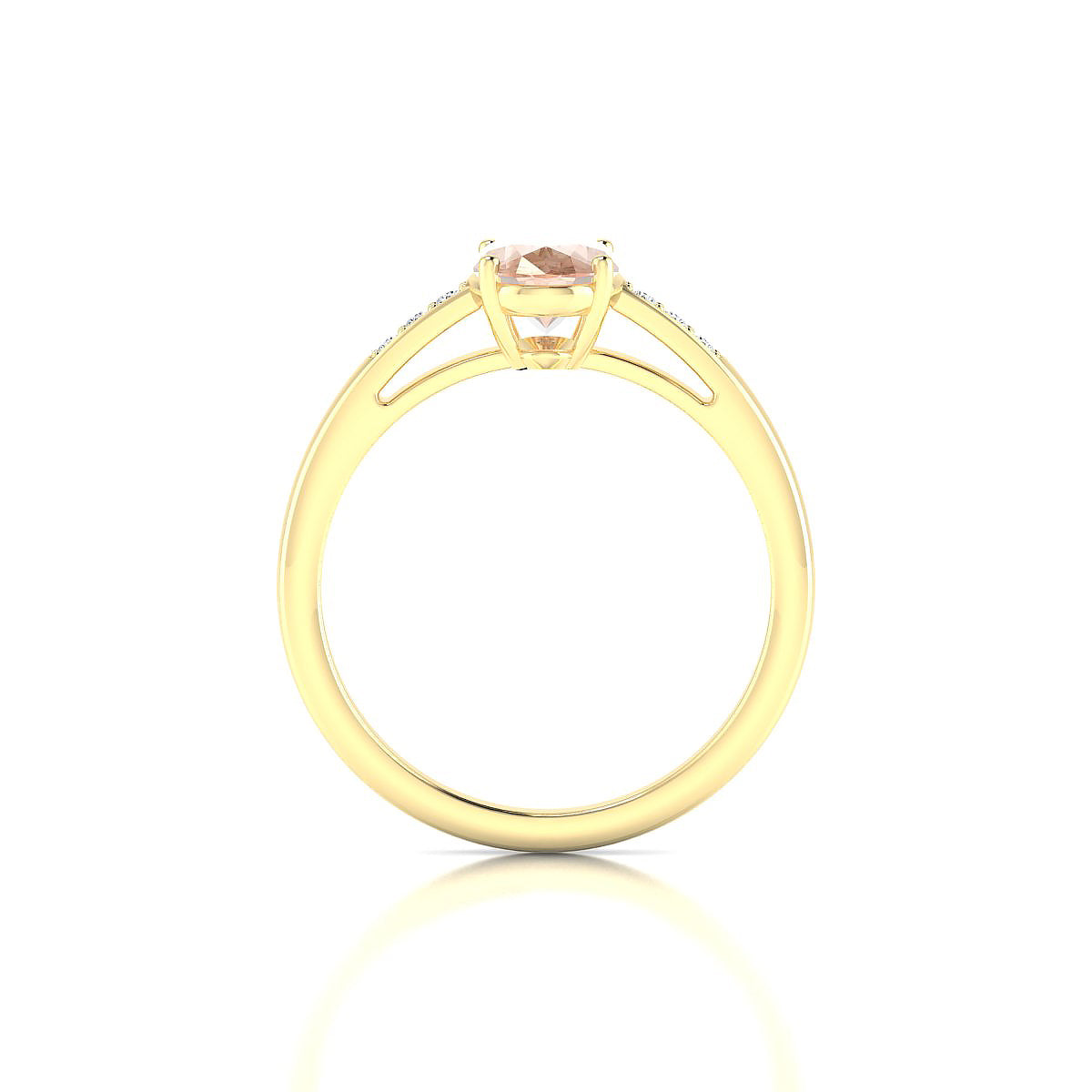 Exquisite | 18k Yellow Gold 8 x 6 mm Oval Morganite Ring