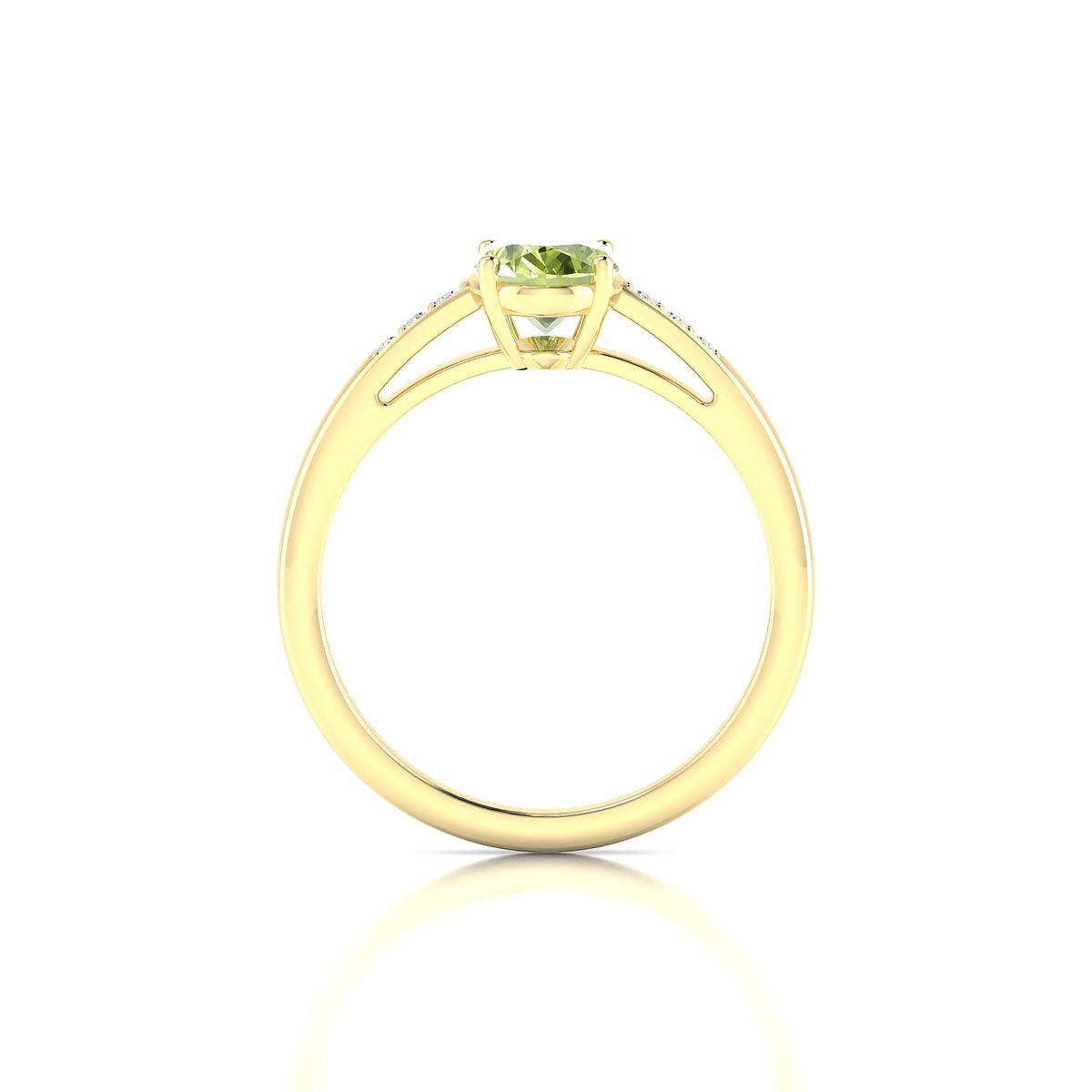Exquisite | 18k Yellow Gold 8 x 6 mm Oval Peridot Ring