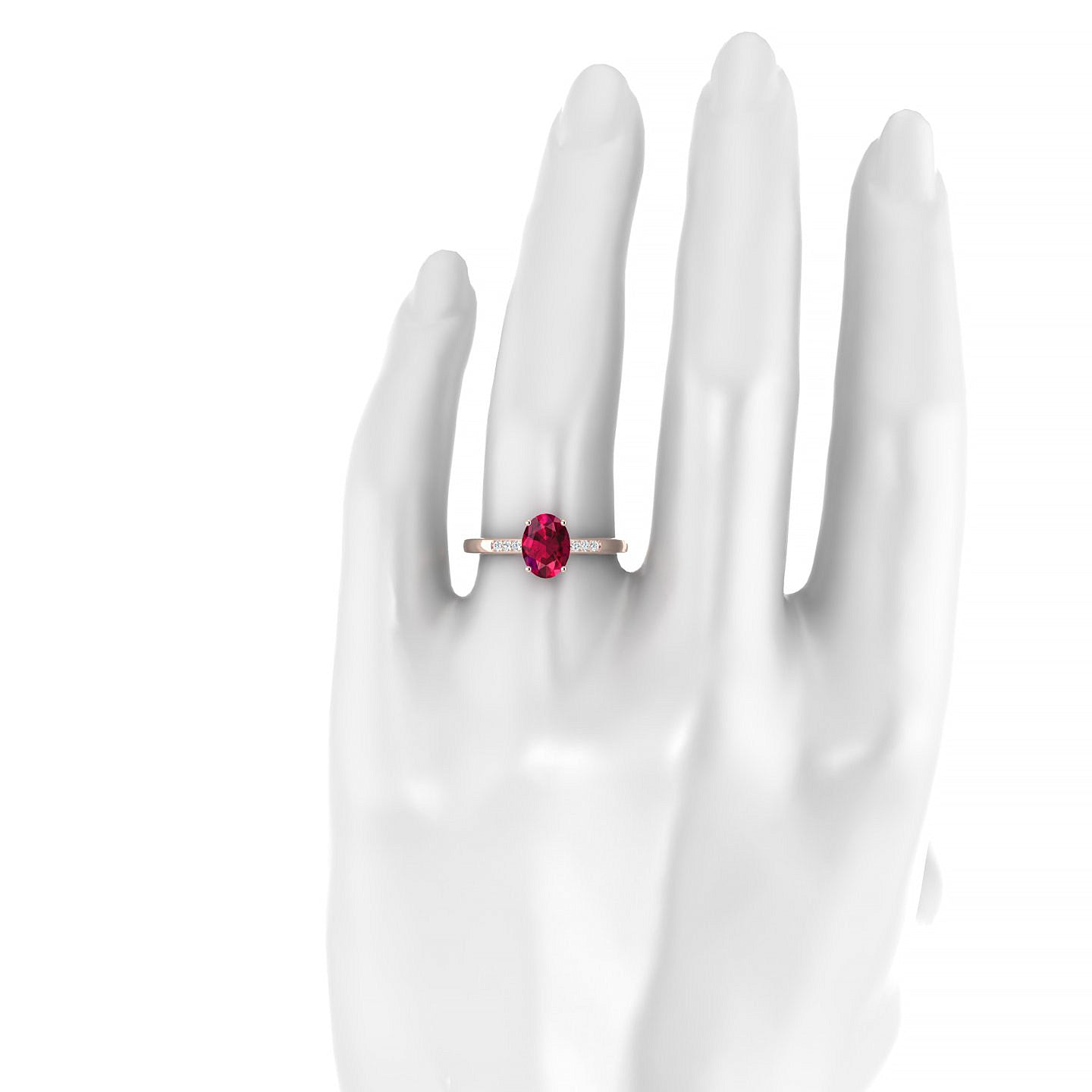 Exquisite | 18k Rose Gold 8 x 6 mm Oval Ruby Ring