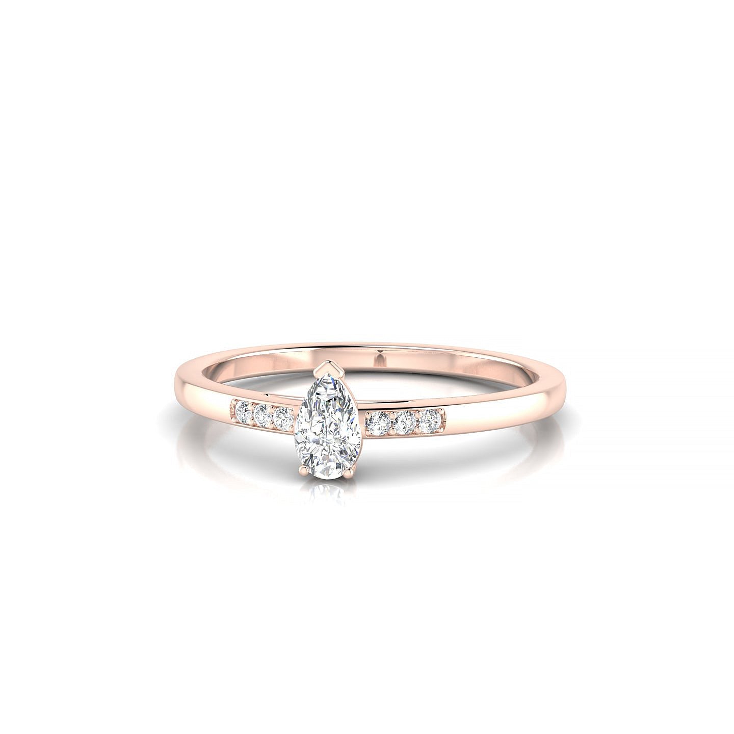 Exquisite | 18k Rose Gold 5 x 3 mm Pear Diamond Ring