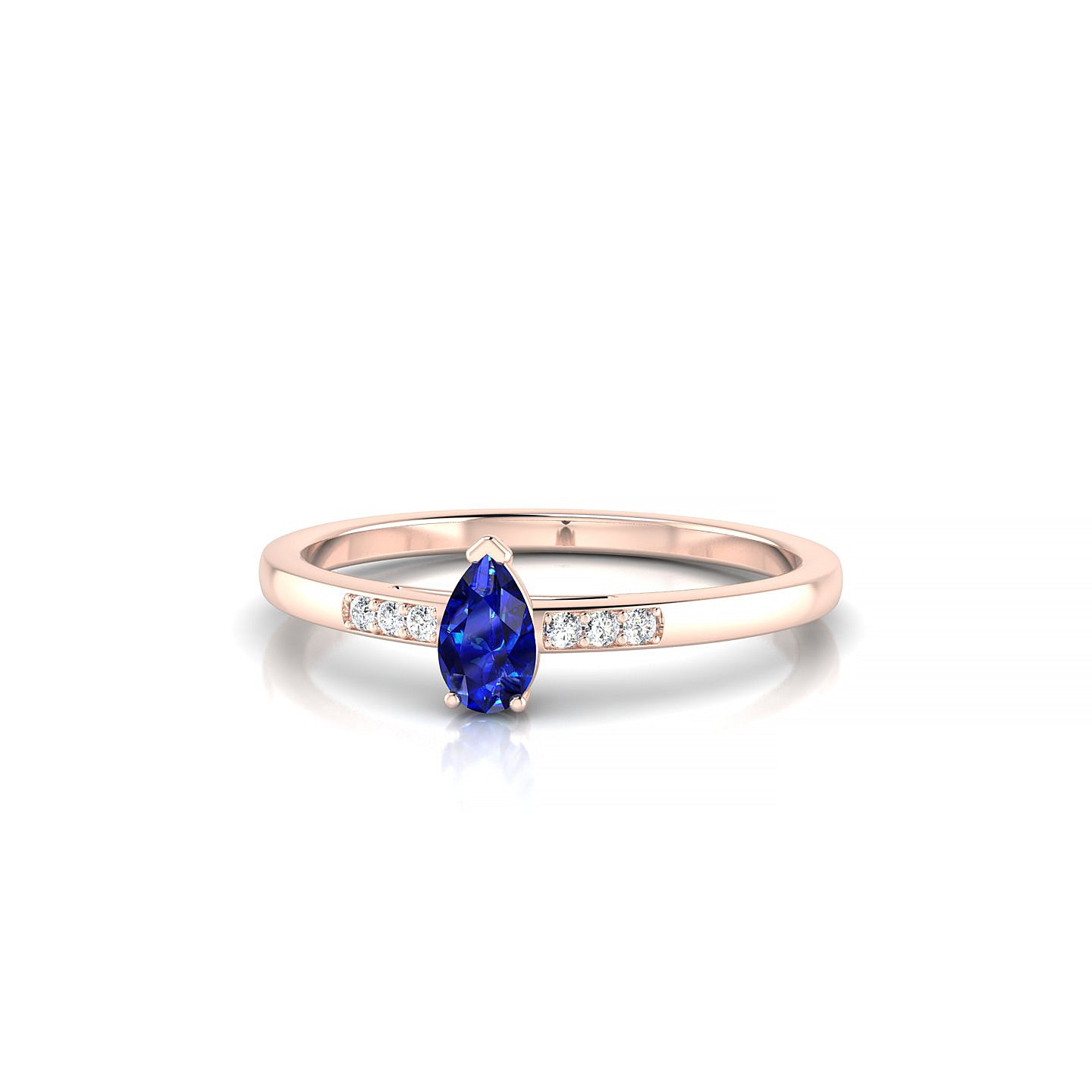 Exquisite | 18k Rose Gold 5 x 3 mm Pear Sapphire Ring