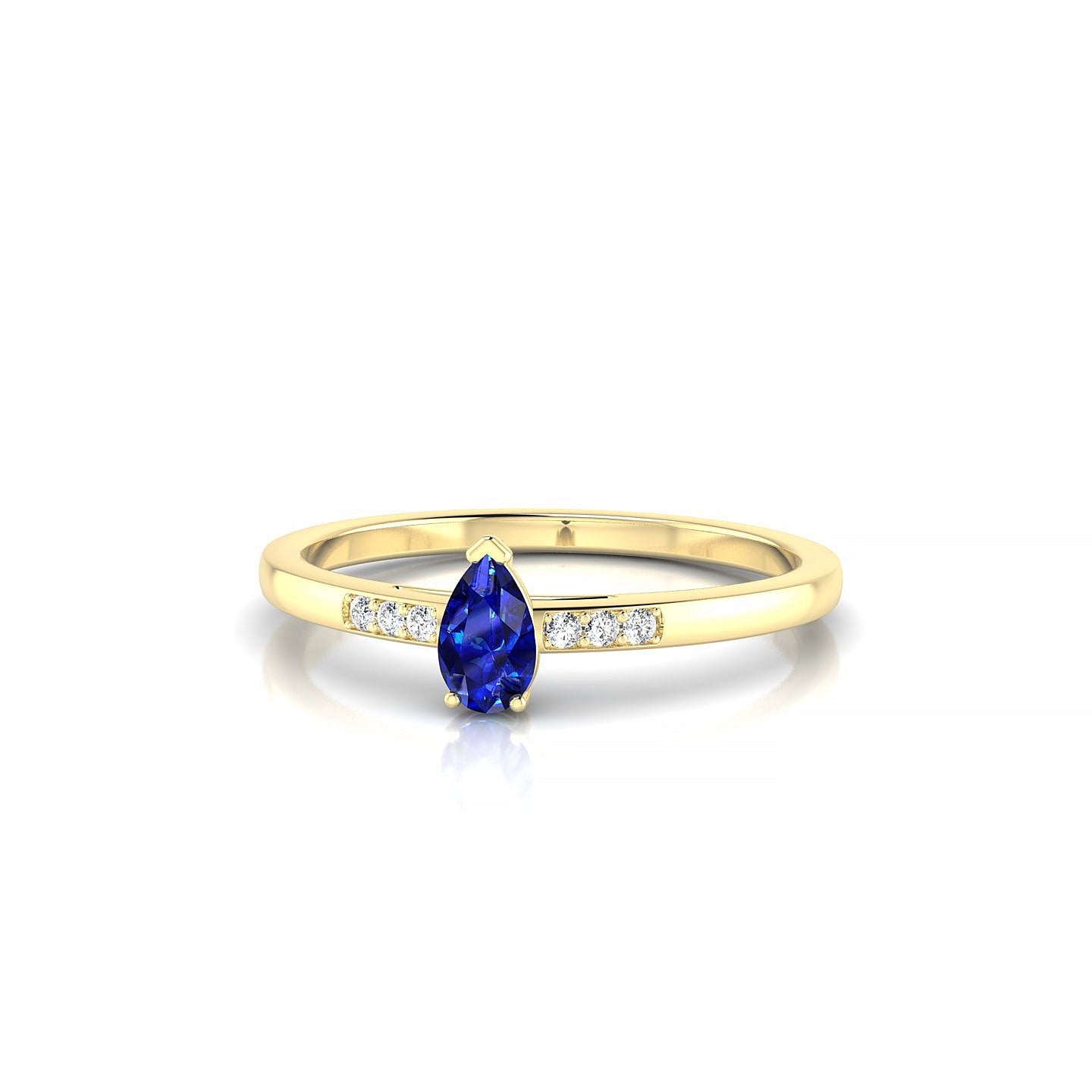 Exquisite | 18k Yellow Gold 5 x 3 mm Pear Sapphire Ring