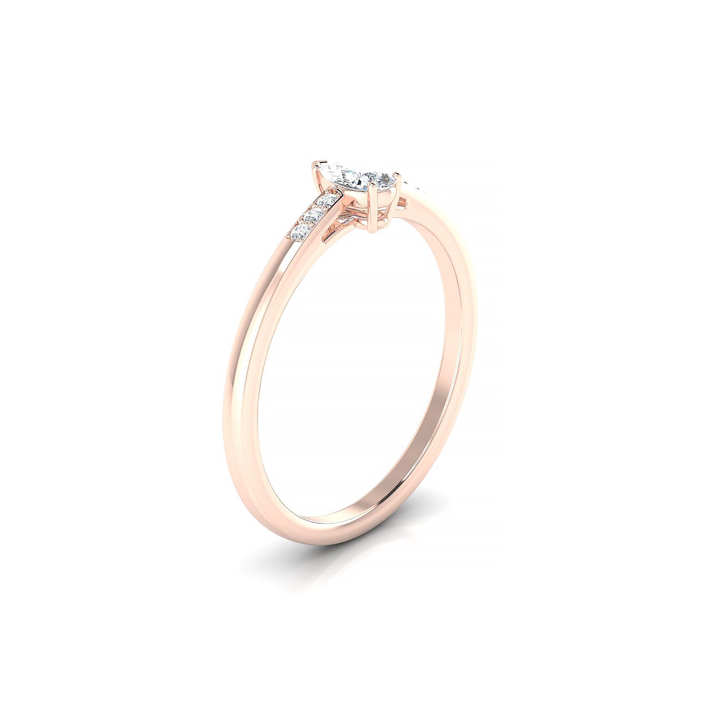 Exquisite | 18k Rose Gold 5 x 3 mm Pear Diamond Ring