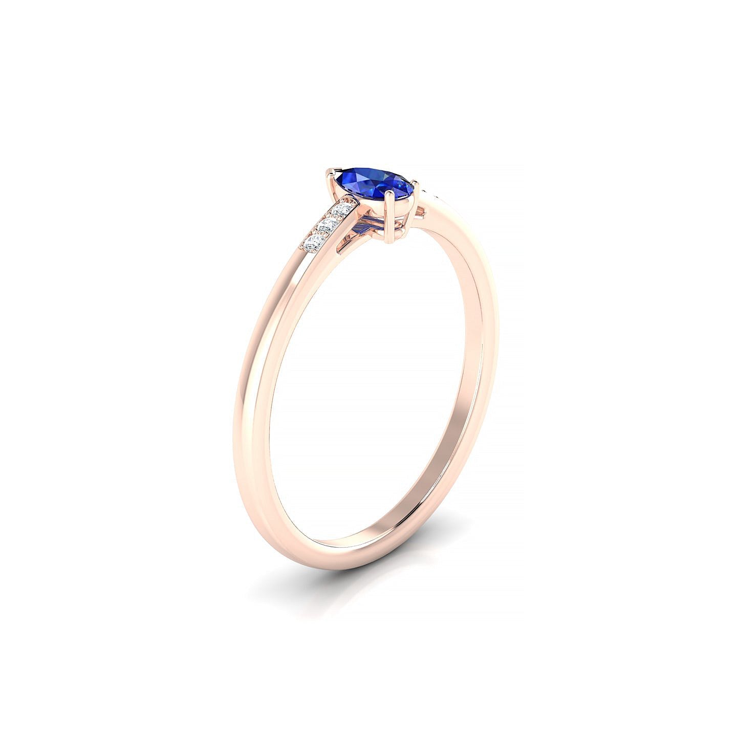 Exquisite | 18k Rose Gold 5 x 3 mm Pear Sapphire Ring