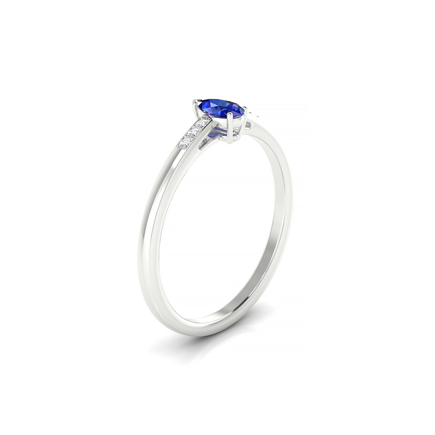 Exquisite | 18k White Gold 5 x 3 mm Pear Sapphire Ring