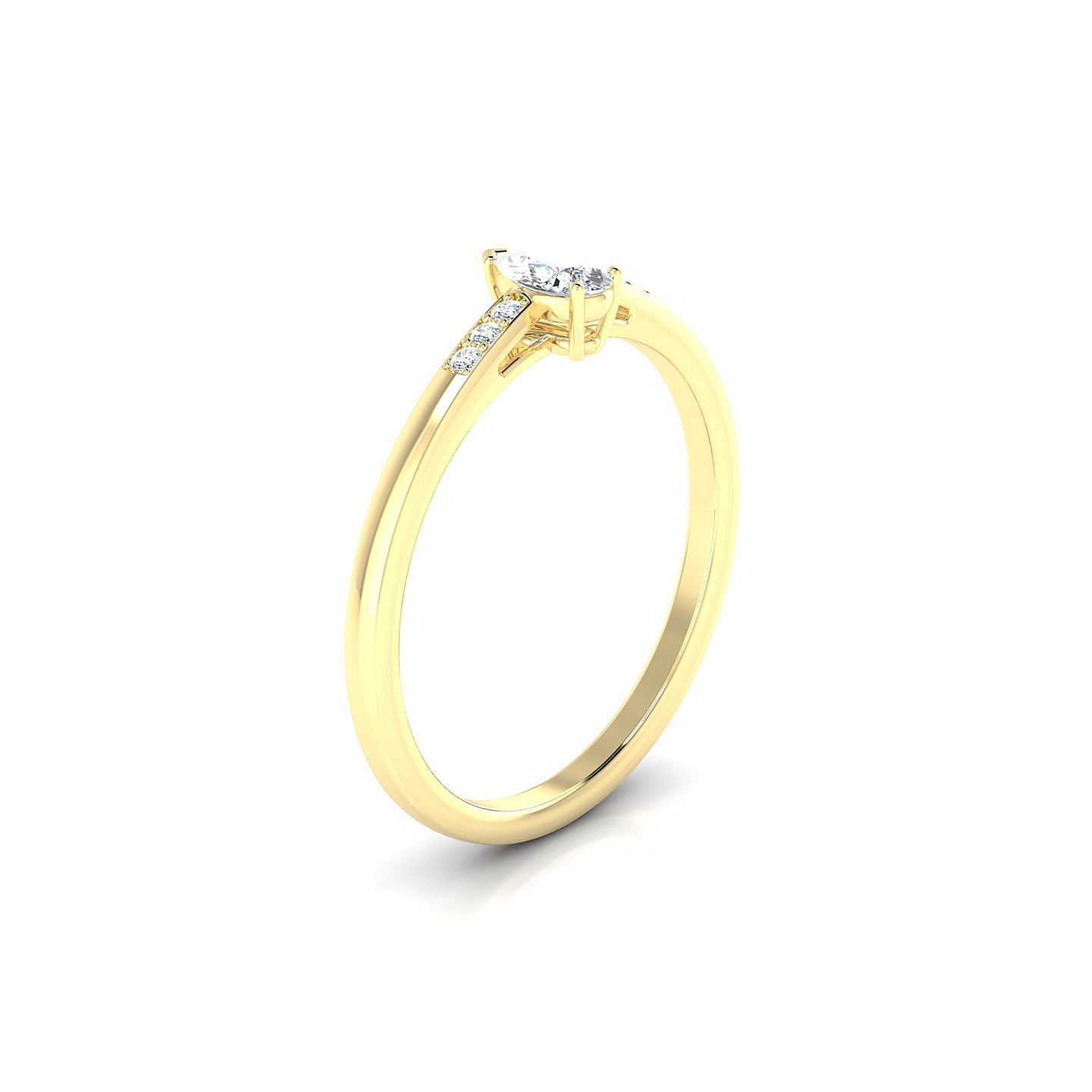 Exquisite | 18k Yellow Gold 5 x 3 mm Pear Diamond Ring