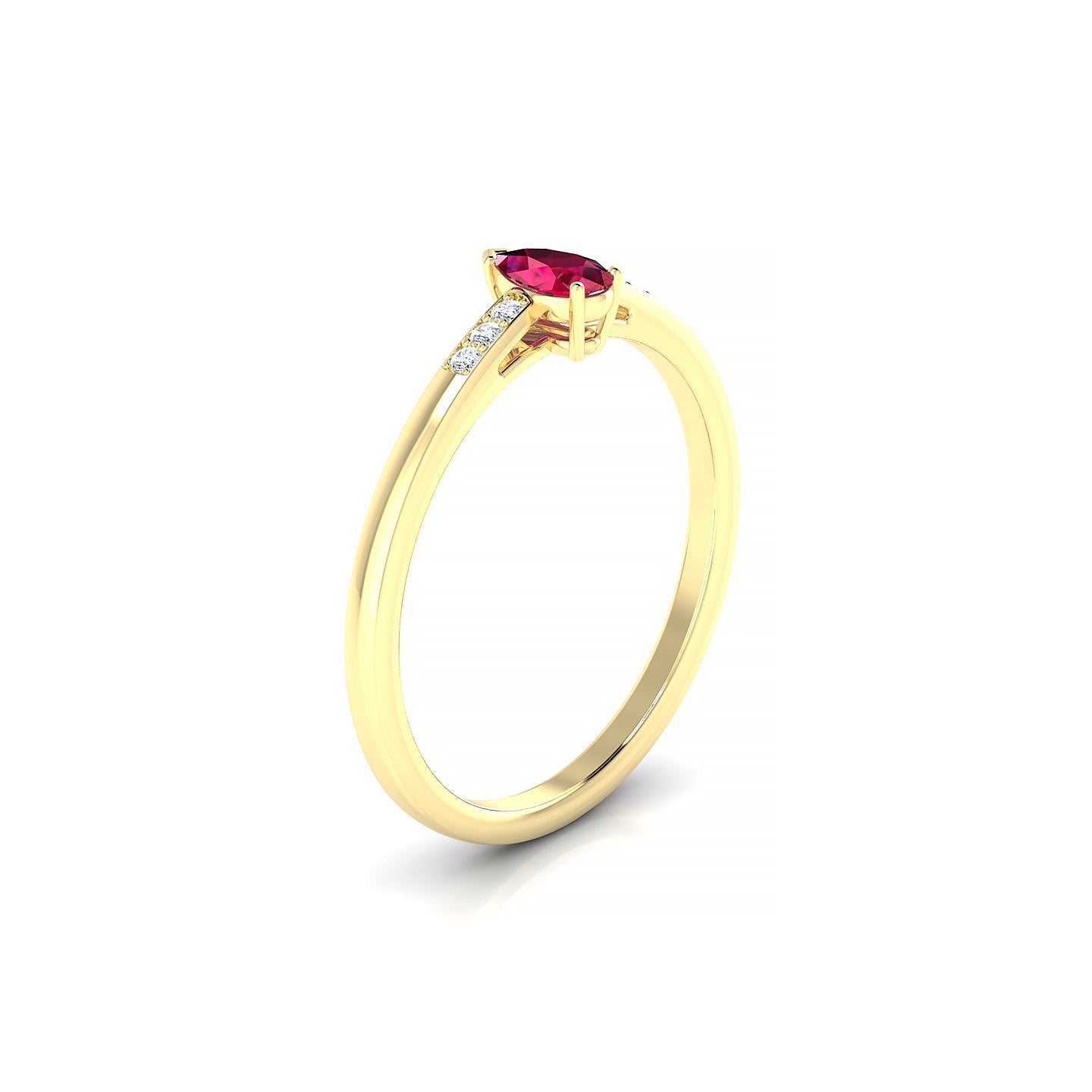 Exquisite | 18k Yellow Gold 5 x 3 mm Pear Ruby Ring
