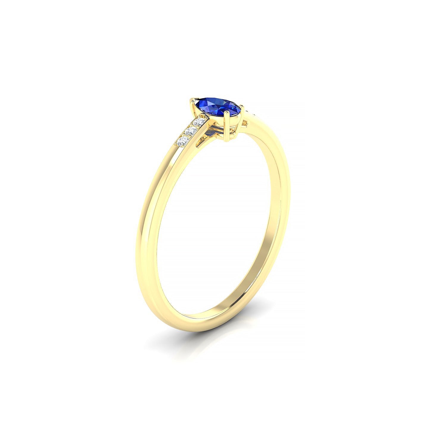 Exquisite | 18k Yellow Gold 5 x 3 mm Pear Sapphire Ring