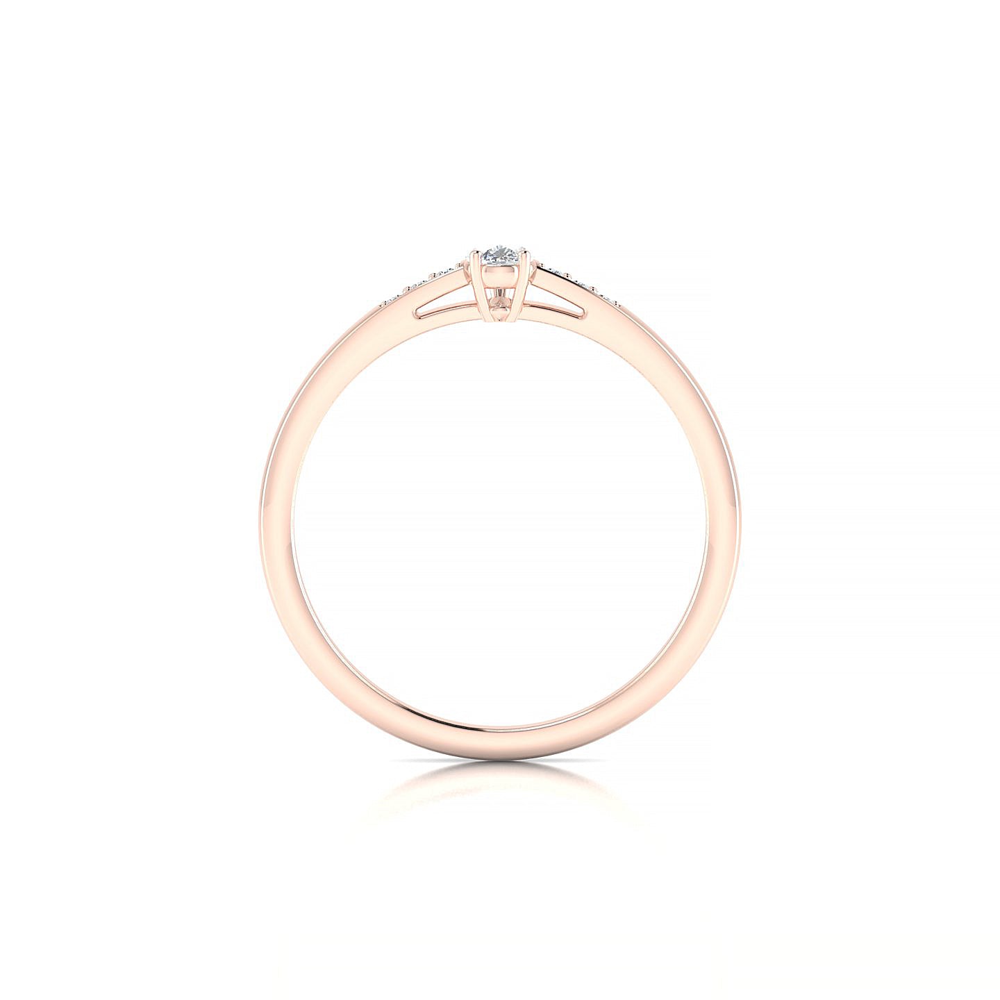 Exquisite | 18k Rose Gold 5 x 3 mm Pear Diamond Ring